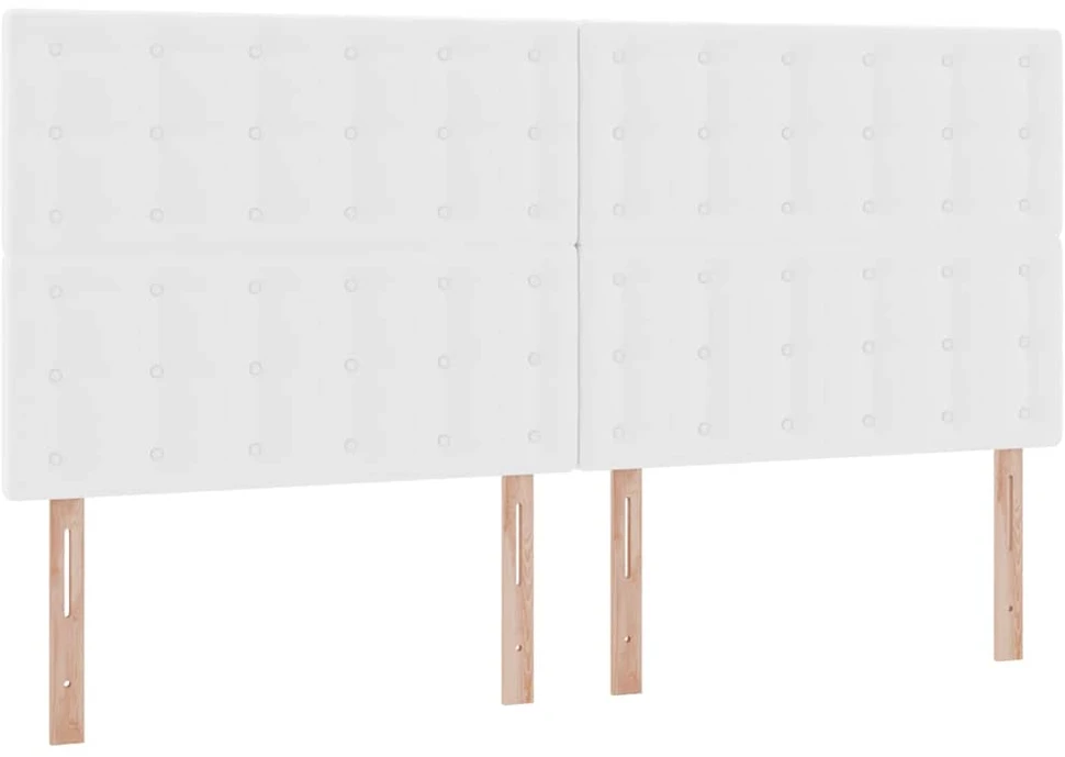 Saugos lova su galvūgalio Švari balta 200 x 200 cm Dirbtinė oda