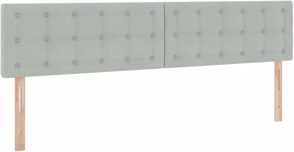 Saugos lova su galvūgalio Šviesiai pilka 200 x 200 cm Aksomas