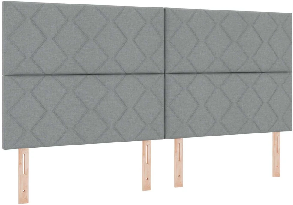 Saugos lova su galvūgalio Šviesiai pilka 200 x 200 cm Audinys