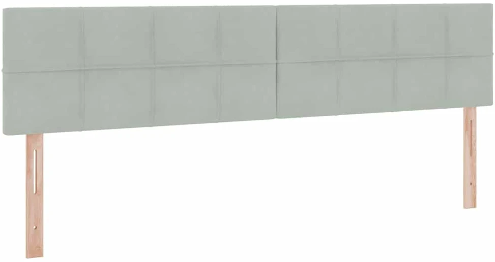 Saugos lova su galvūgalio Šviesiai pilka 200 x 200 cm Aksomas