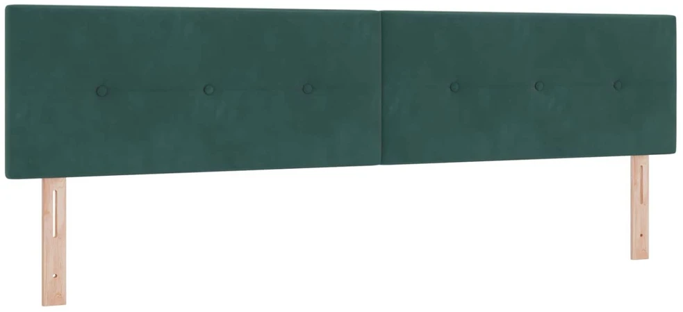 Saugos lova su galvūgalio Tamsiai žalia 200 x 200 cm Aksomas