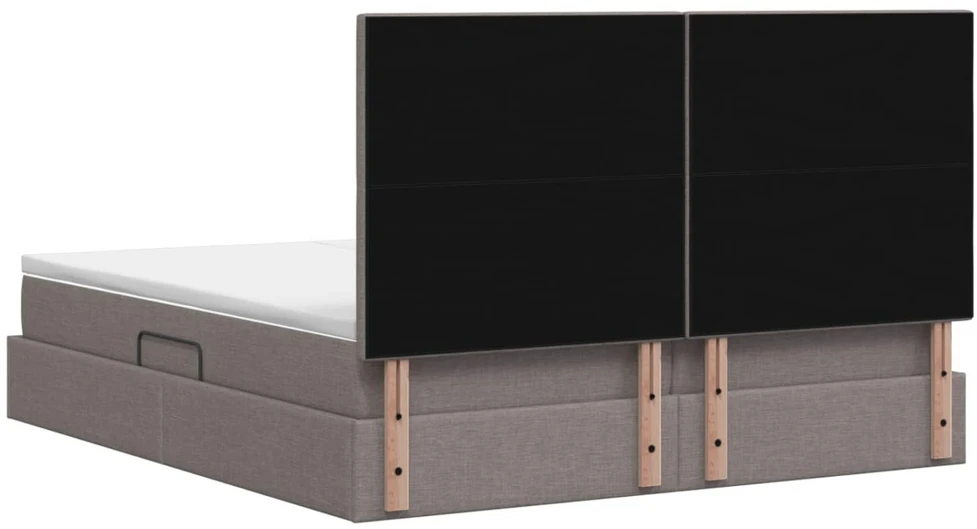 Saugos lova su galvūgalio Taupe 200 x 200 cm Audinys
