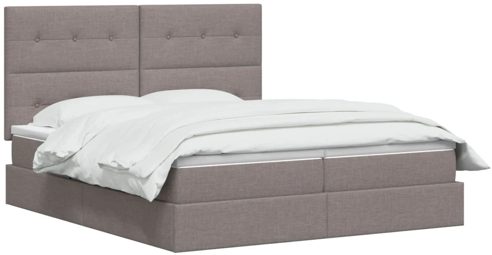 Saugos lova su galvūgalio Taupe 200 x 200 cm Audinys