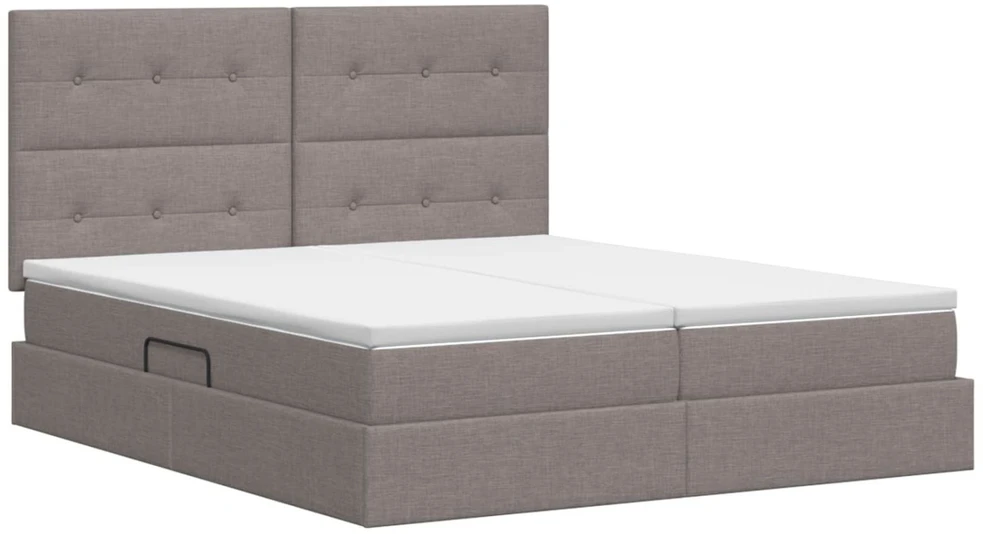 Saugos lova su galvūgalio Taupe 200 x 200 cm Audinys
