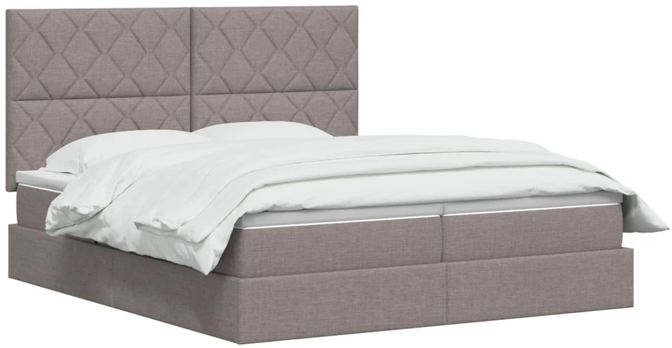 Saugos lova su galvūgalio Taupe 200 x 200 cm Audinys