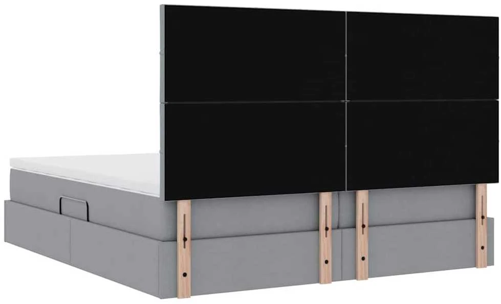 Saugos lova su galvūgalio Šviesiai pilka 180 x 200 cm Audinys