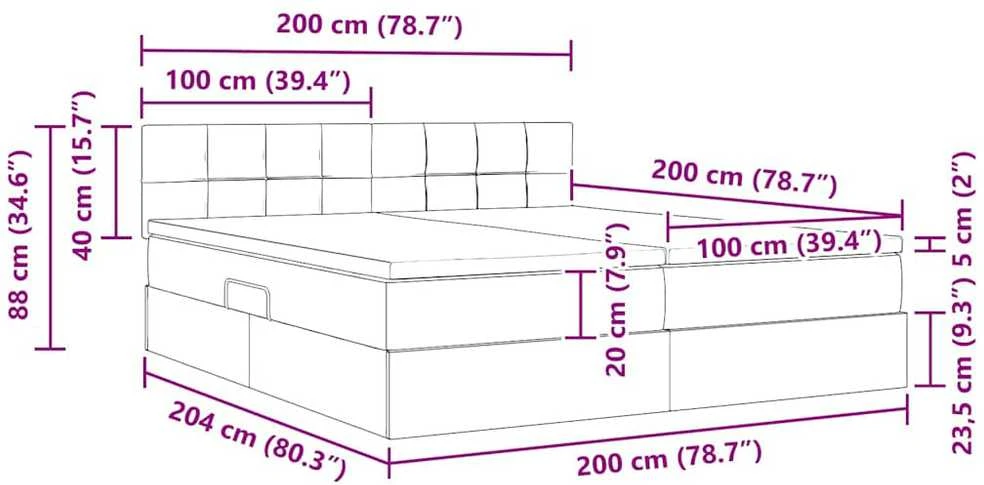 Saugos lova Šviesiai pilka 200 x 200 cm Dirbtinė oda