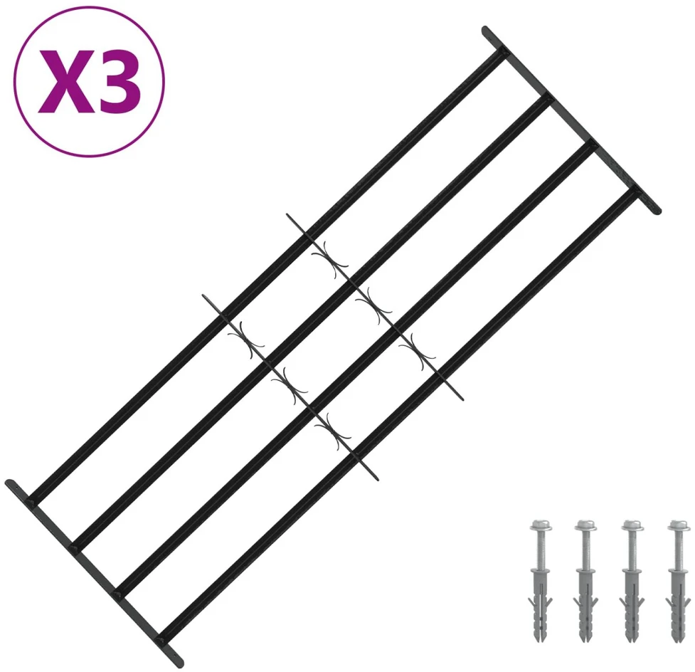 Saugumo grotelės langams su 4 kryžmėmis 3 vnt. 93-174 cm