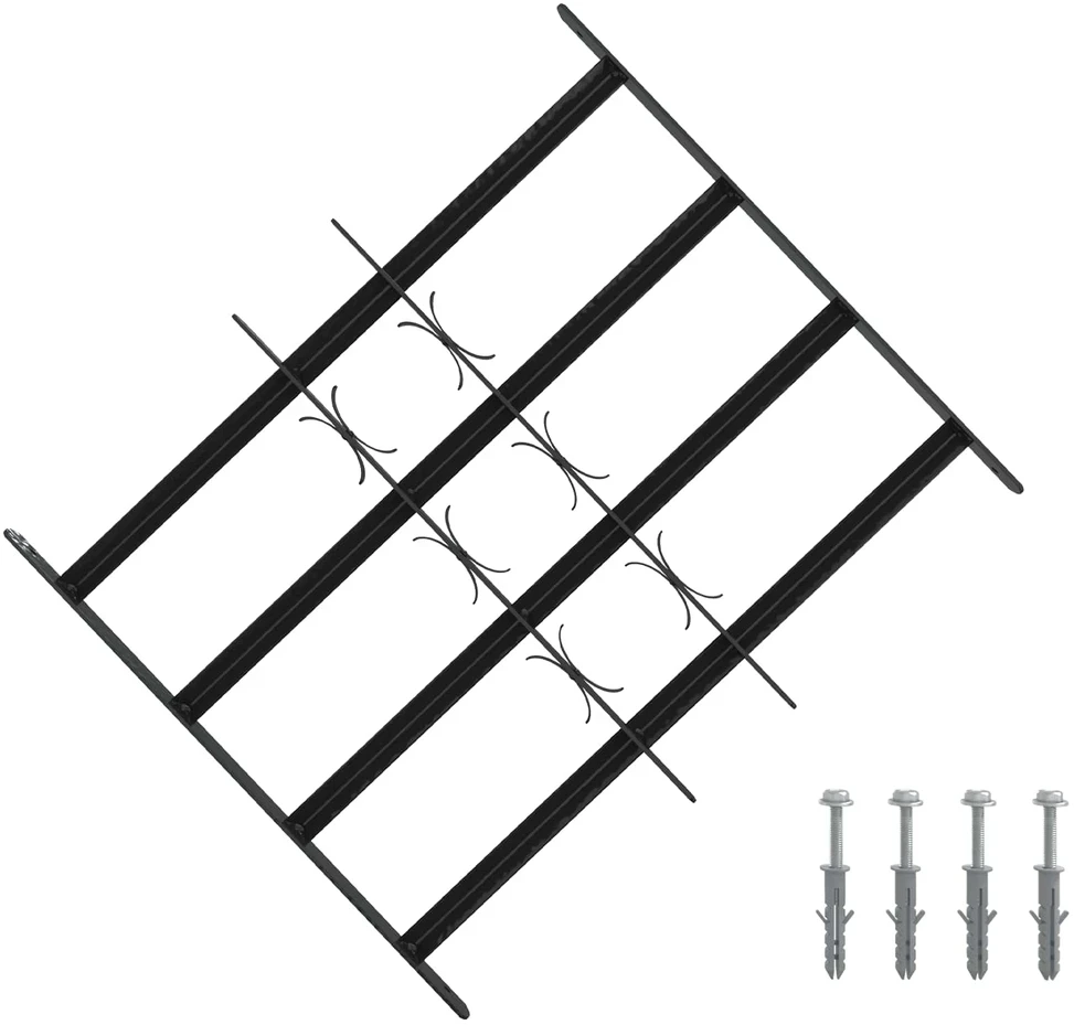 Saugumo grotelės langams su 4 kryžmėmis 3 vnt. 43-74 cm