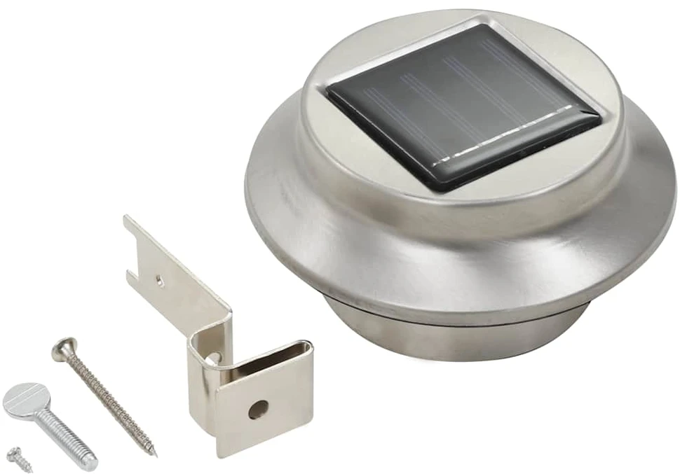 Saul. en. įkr. LED lauko švies., 12vnt., balt. sp., 12cm, apv.