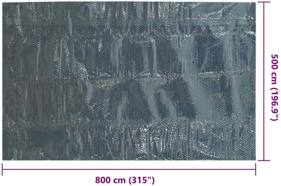 Saulę sugerianti baseino plėvelė, juoda/mėlyna, 800x500cm, PE