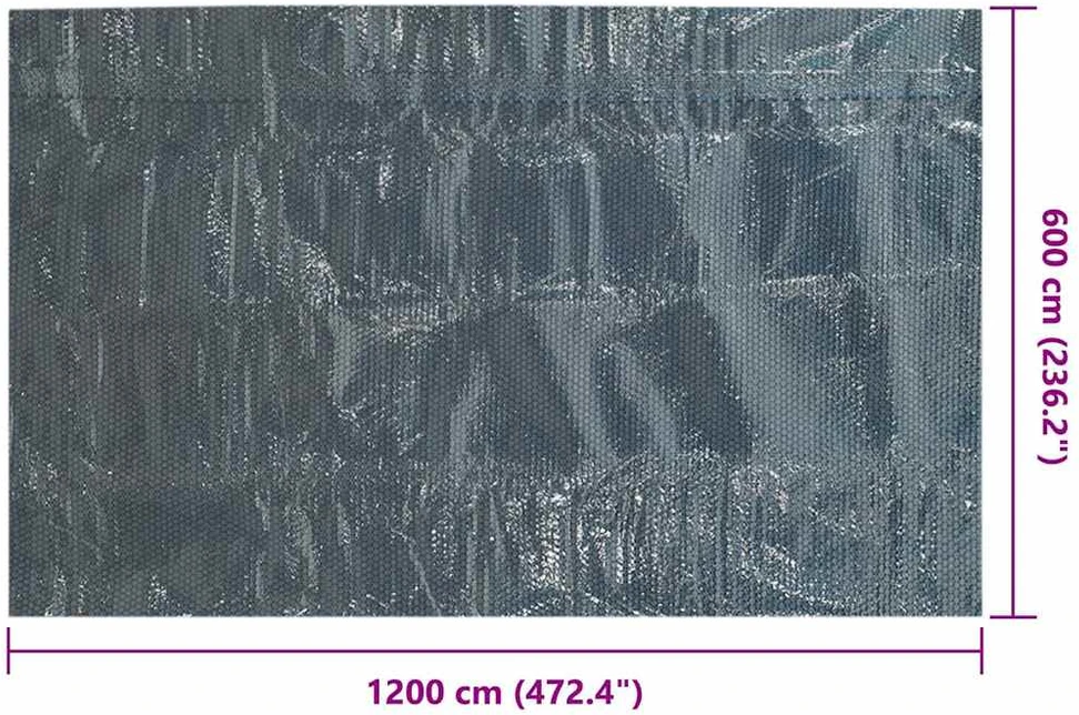 Saulę sugerianti baseino plėvelė, juoda/mėlyna, 1200x600cm, PE