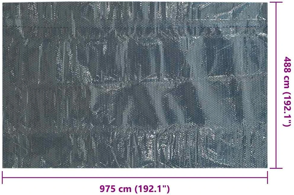 Saulę sugerianti baseino plėvelė, juoda/mėlyna, 975x488cm, PE