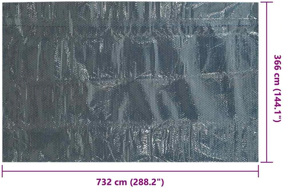 Saulę sugerianti baseino plėvelė, juoda/mėlyna, 732x366cm, PE