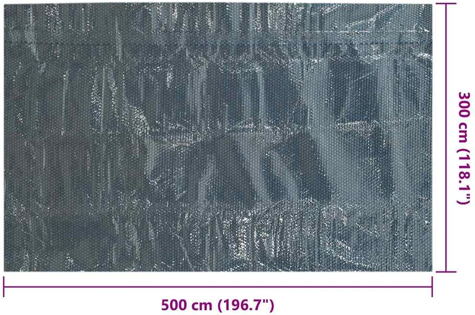 Saulę sugerianti baseino plėvelė, juoda/mėlyna, 500x300cm, PE