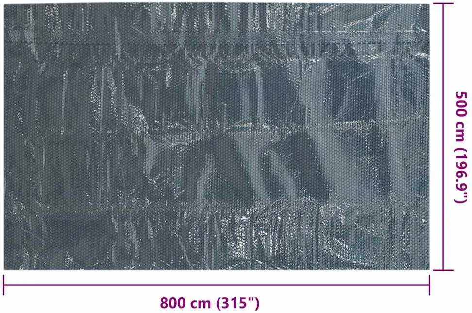 Saulę sugerianti baseino plėvelė, juoda/mėlyna, 800x500cm, PE