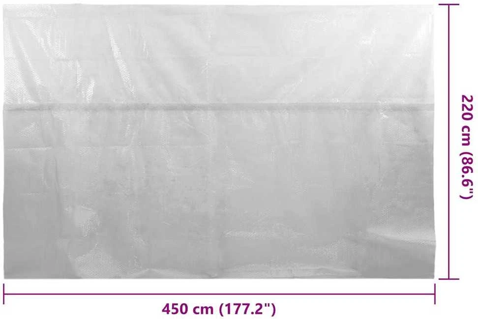 Saulę sugerianti baseino plėvelė, pilkos spalvos, 450x220cm, PE