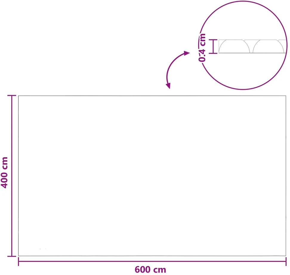 Saulės baseino uždangalas itin storas 600 x 400 cm 400 μm PE