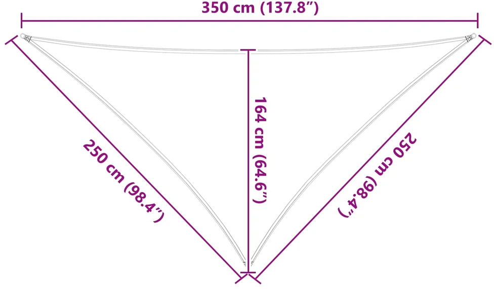 Saulės burė 2,5 x 2,5 x 3,5 m 100% poliesteris Oksfordas