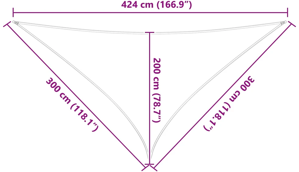Saulės burė 3 x 3 x 4,24 m 100% poliesteris Oksfordas Trikampio