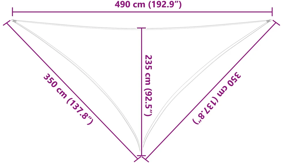 Saulės burė 3,5 x 3,5 x 4,9 m 100% poliesteris Oksfordas