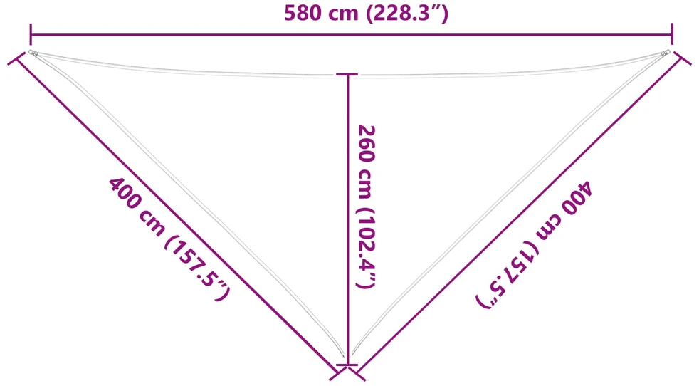 Saulės burė Trikampio 4 x 4 x 5,8 m 100% poliesteris Oksfordas