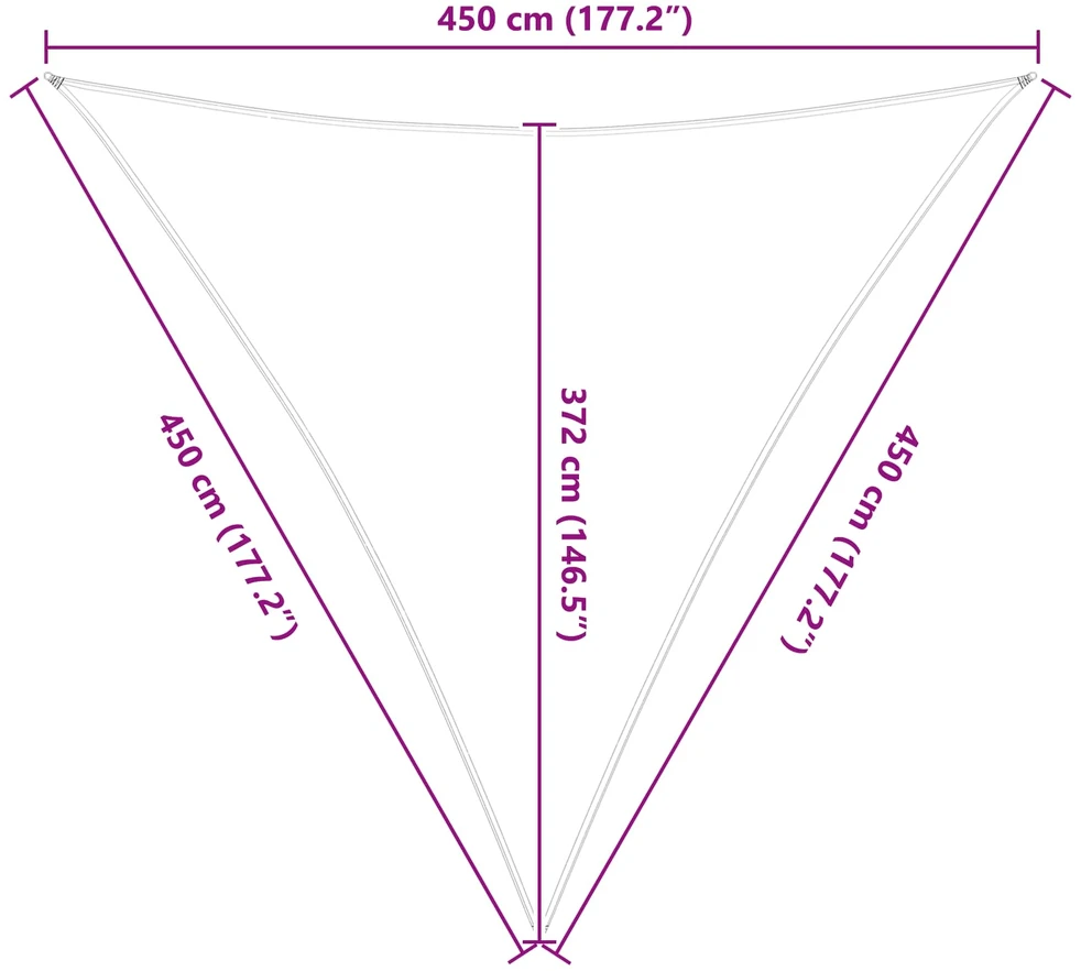 Saulės burė 4,5 x 4,5 x 4,5 m 100% poliesteris Oksfordas