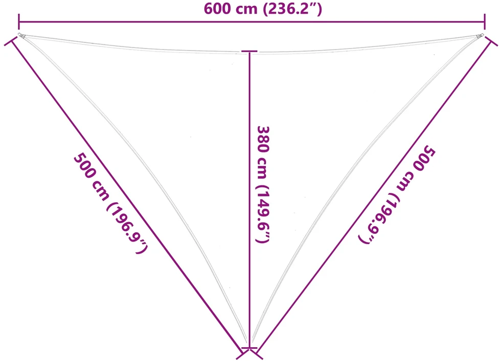 Saulės burė 5 x 5 x 6 m 100% poliesteris Oksfordas Trikampio