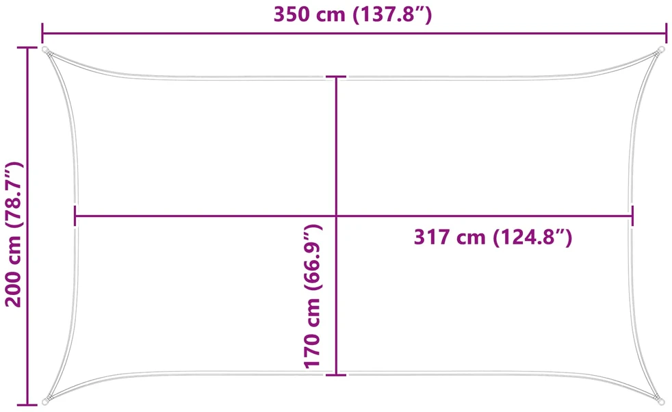Saulės burė Geltona ir balta 2 x 3,5 m