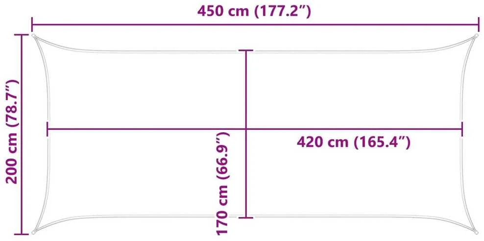 Saulės burė Geltona ir balta 4,5 x 2 m
