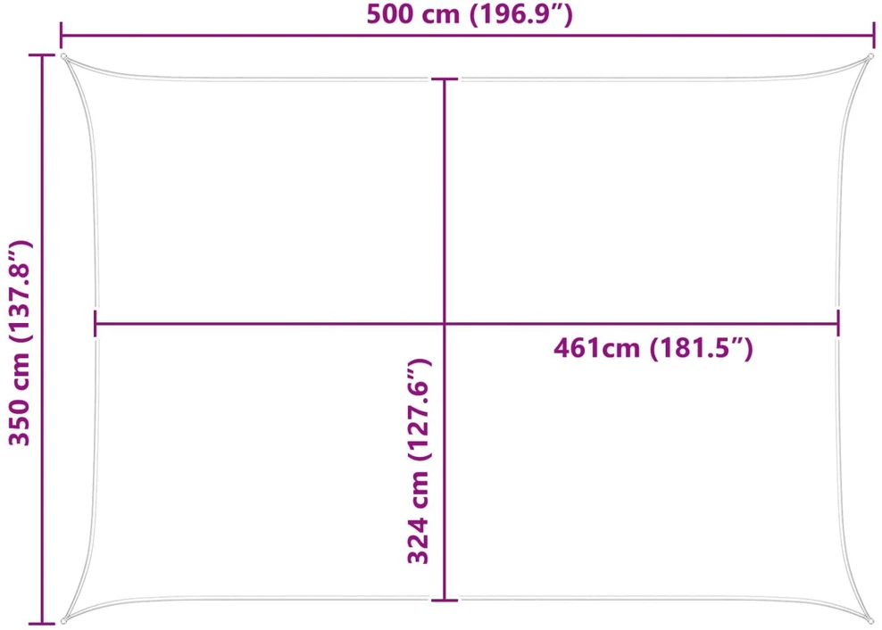 Saulės burė Geltona ir balta 5 × 3,5 m