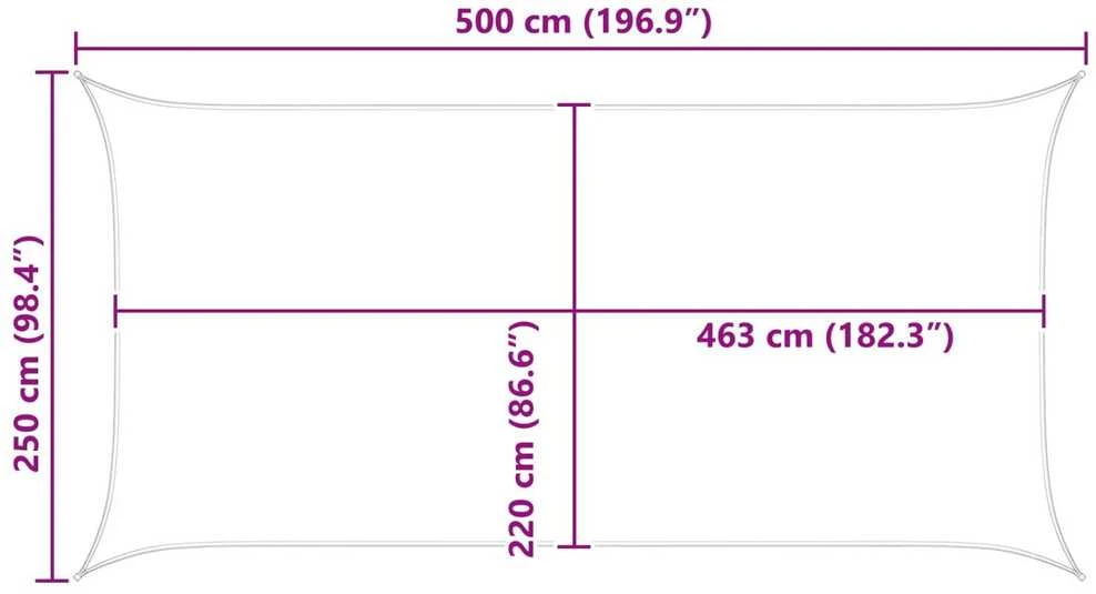 Saulės burė Geltona ir balta 5 x 2,5 m