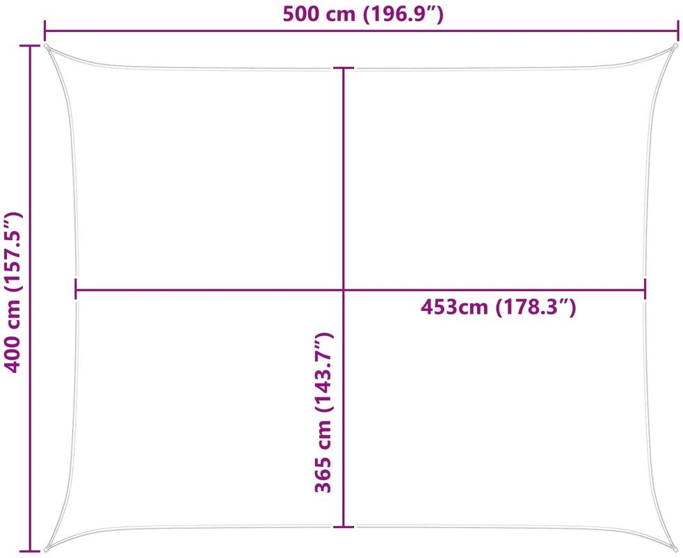 Saulės burė Geltona ir balta 4 x 5 m 100% poliesteris Oksfordas