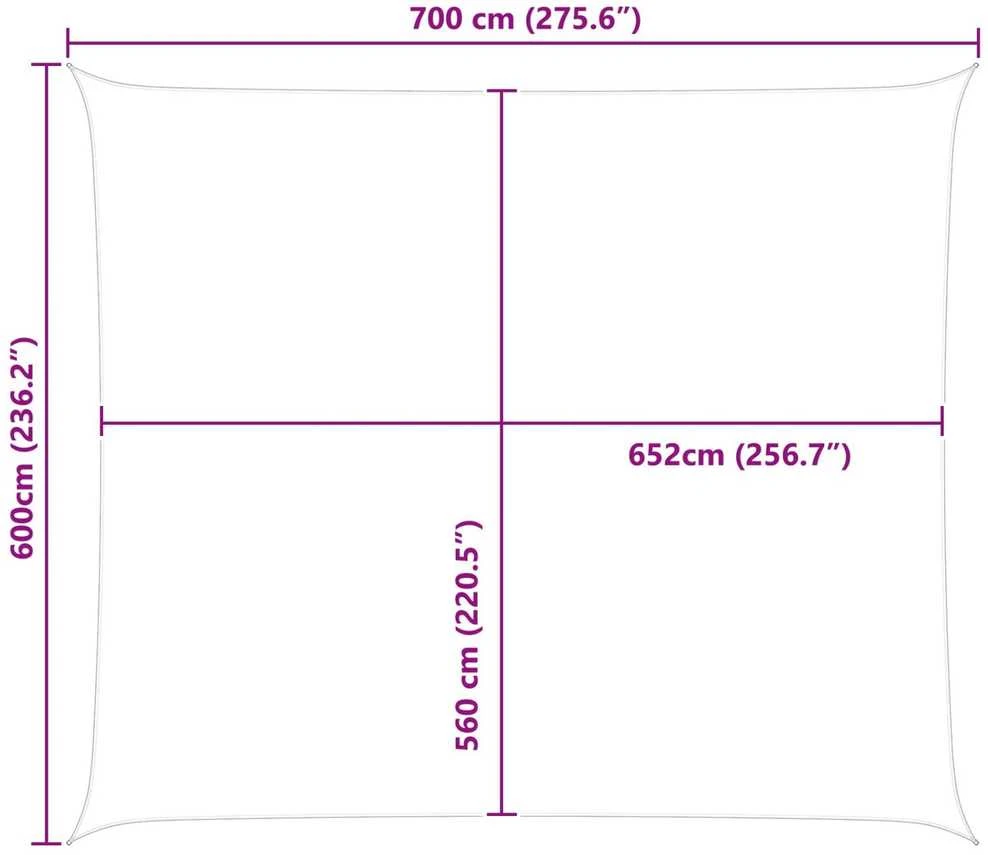 Saulės burė Geltona ir balta 7 x 6 m 100% poliesteris Oksfordas