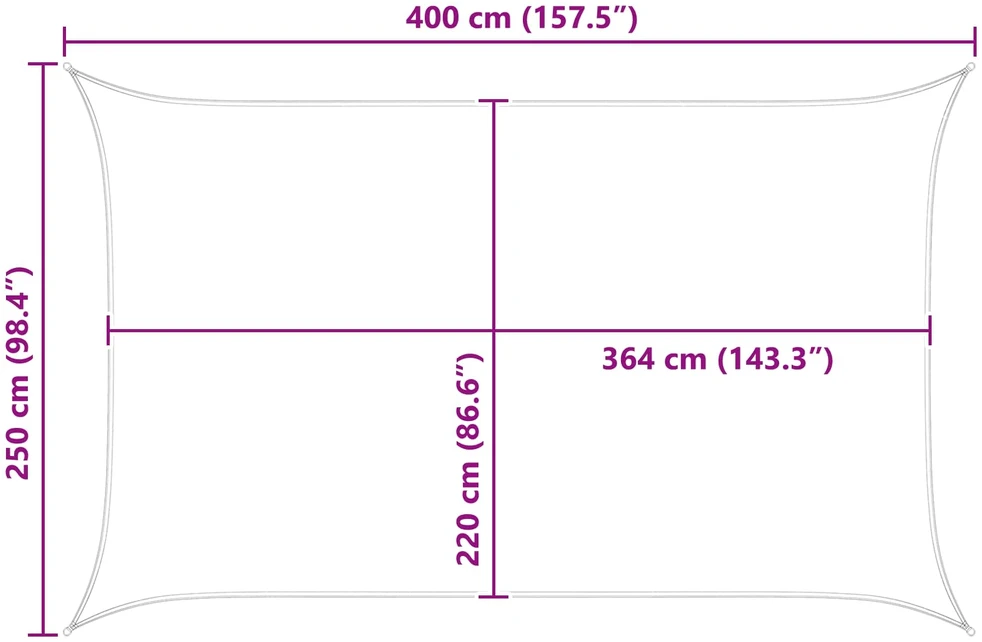 Saulės burė Mėlyna ir balta 2,5 x 4 m