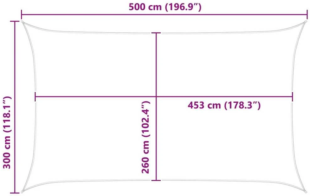 Saulės burė Mėlyna ir balta 3 x 5 m 100% poliesteris Oksfordas