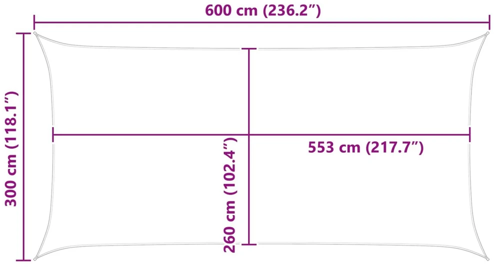 Saulės burė Mėlyna ir balta 6 x 3 m 100% poliesteris Oksfordas