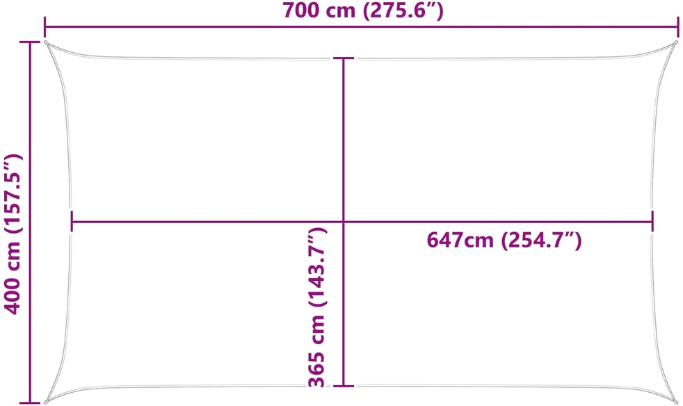 Saulės burė Mėlyna ir balta 4 x 7 m 100% poliesteris Oksfordas