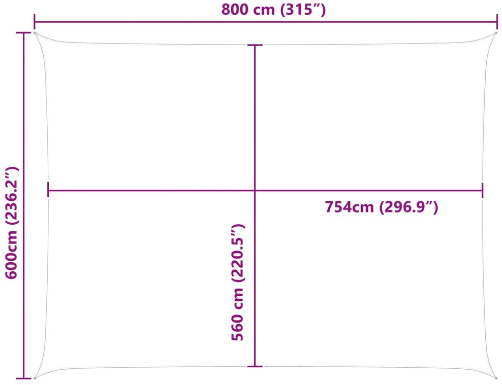 Saulės burė Mėlyna ir balta 8 x 6 m 100% poliesteris Oksfordas