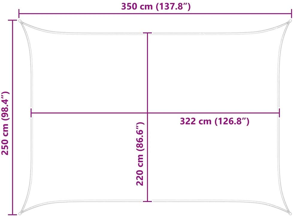 Saulės burė Oranžinė ir ruda 2,5 x 3,5 m