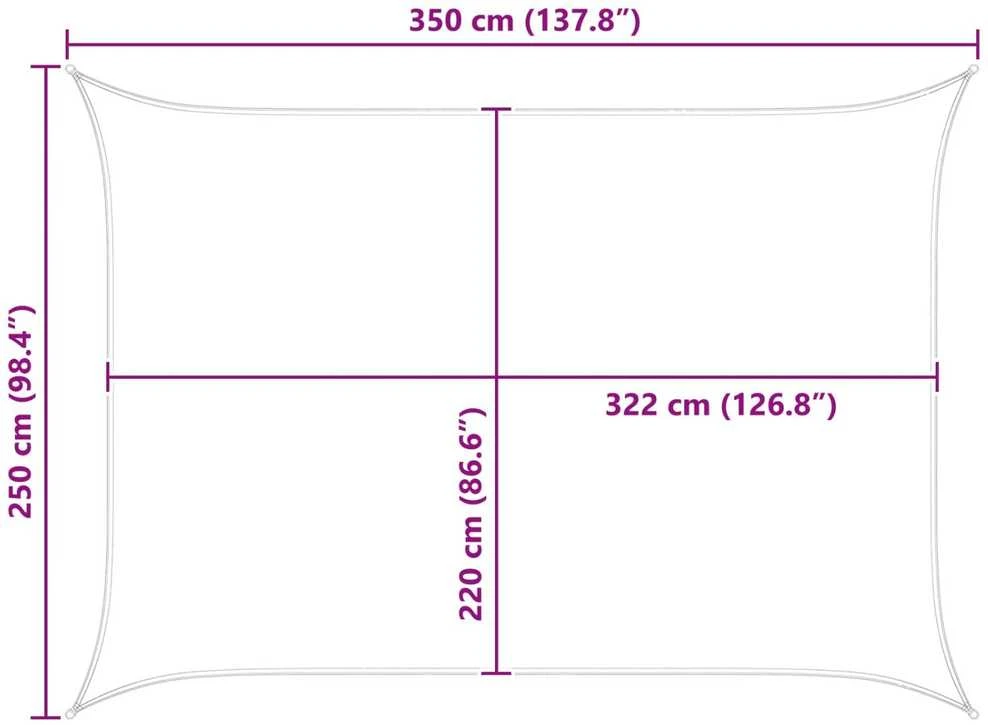 Saulės burė Oranžinė ir ruda 3,5 x 2,5 m