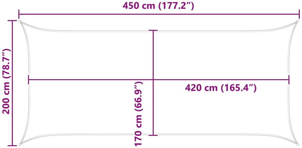 Saulės burė Oranžinė ir ruda 2 x 4,5 m