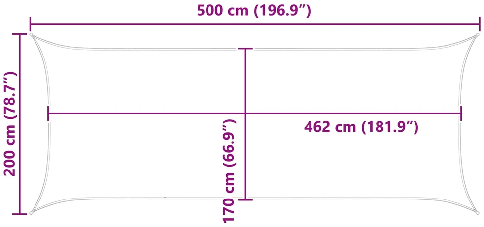 Saulės burė Oranžinė ir ruda 2 x 5 m 100% poliesteris Oksfordas