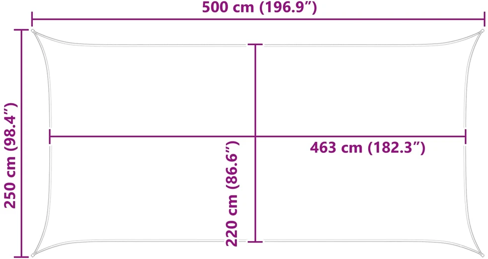 Saulės burė Oranžinė ir ruda 2,5 x 5 m