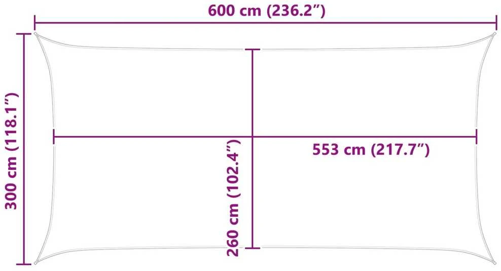 Saulės burė Oranžinė ir ruda 6 x 3 m 100% poliesteris Oksfordas