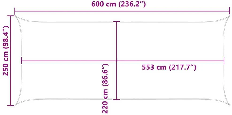 Saulės burė Smėlio 6 x 2,5 m 100% poliesteris Oksfordas