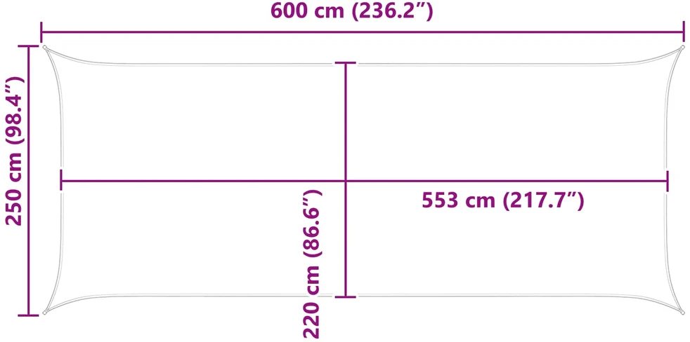 Saulės burė Smėlio 6 x 2,5 m 100% poliesteris Oksfordas