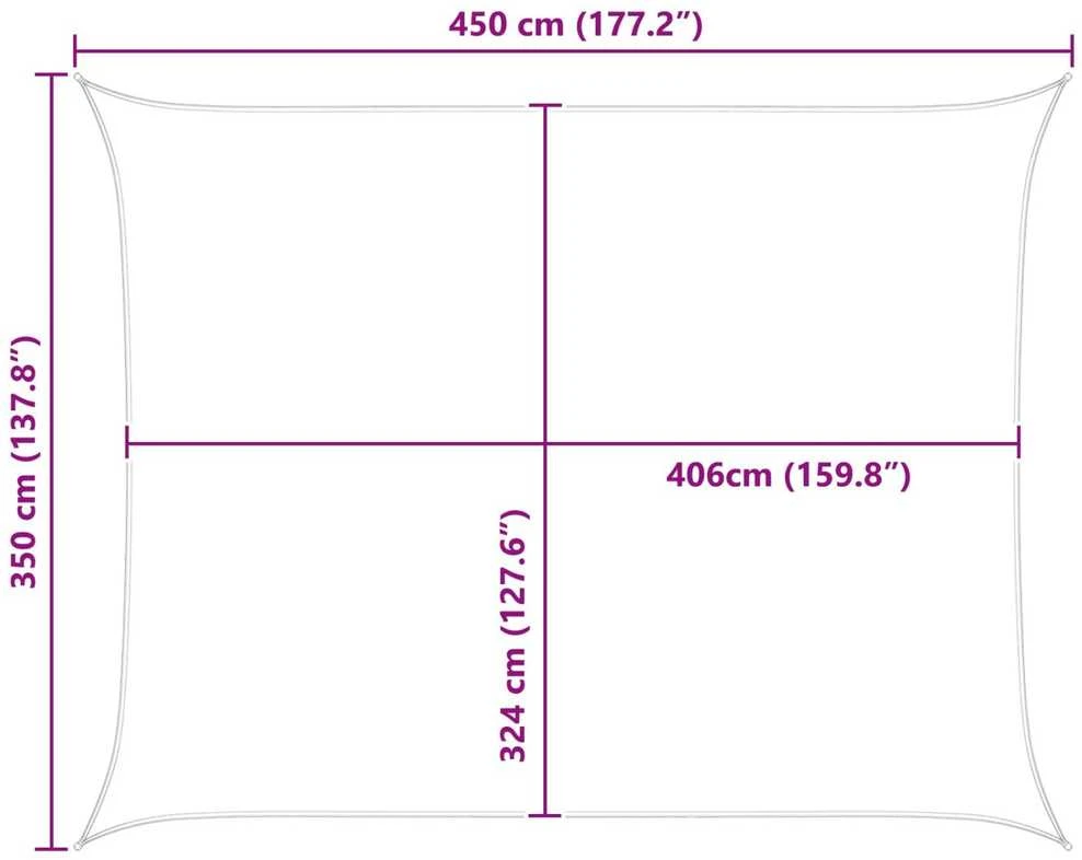 Saulės burė Šviesiai pilka ir balta. 4,5 x 3,5 m