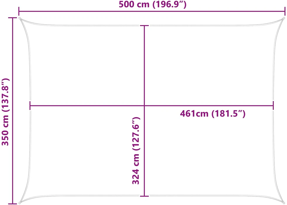 Saulės burė Šviesiai pilka ir balta. 3,5 x 5 m