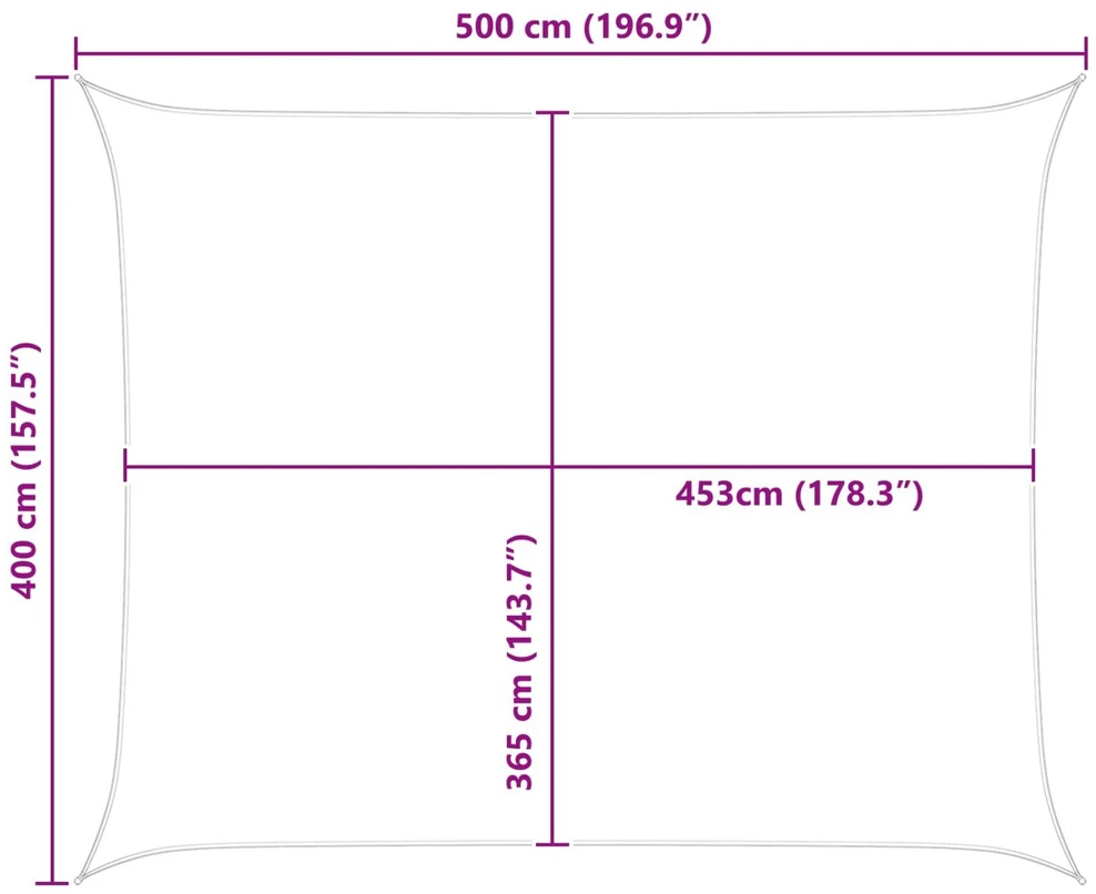 Saulės burė Šviesiai pilka ir balta. 5 x 4 m